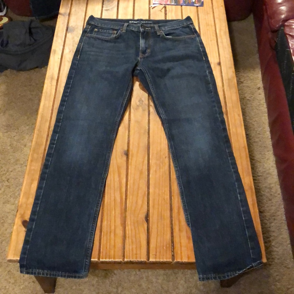 Old navy blue jeans